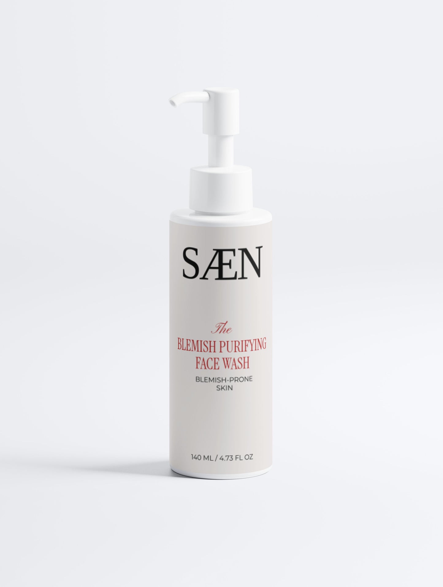 Selfnamed Blemish Purifying Face Wash in a pump bottle, showing the clear gel formula and label on the product.