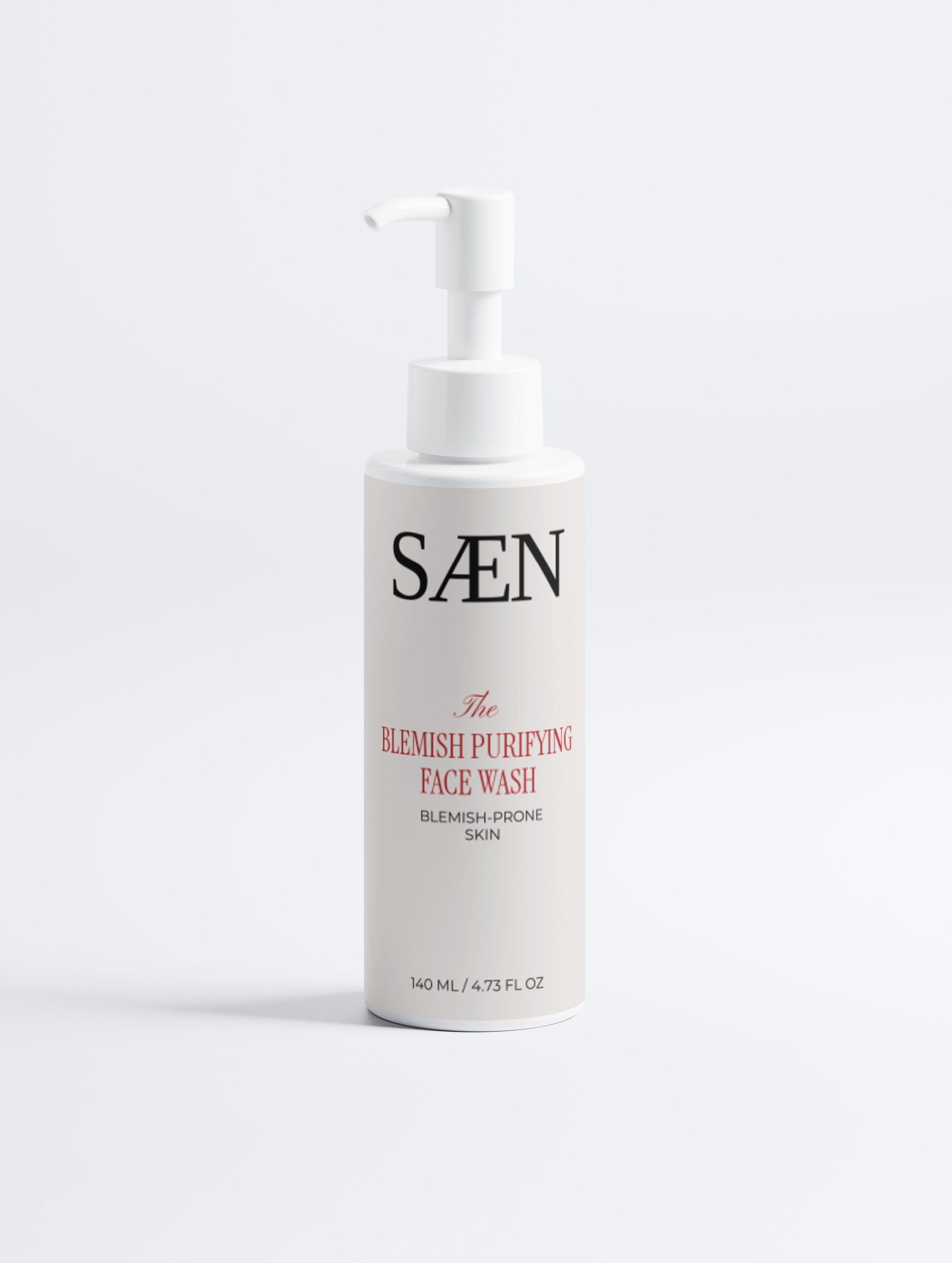 Selfnamed Blemish Purifying Face Wash in a pump bottle, showing the clear gel formula and label on the product.