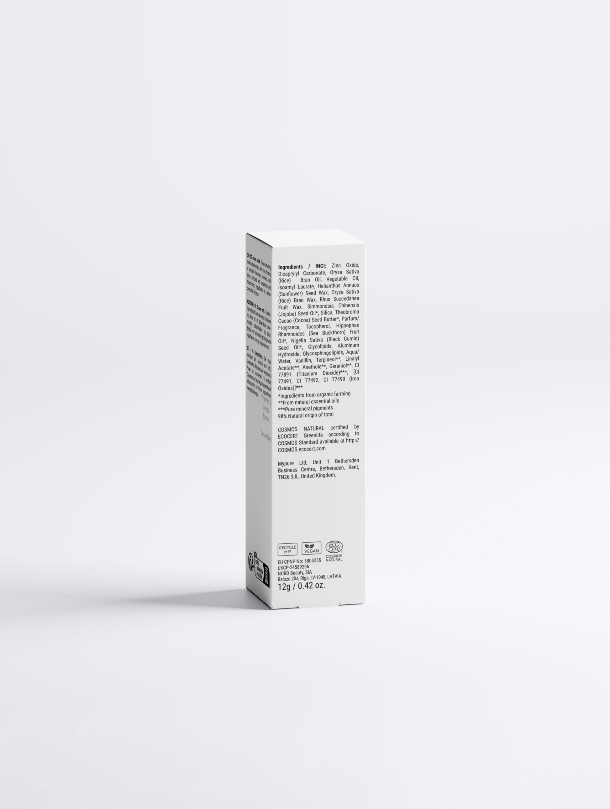 Selfnamed CC Cream Ceramide SPF30 Stick in Light shade, featuring smooth application and hydrating skincare benefits.