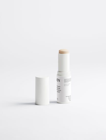 Selfnamed CC Cream Ceramide SPF30 Stick in Light shade, showing a portable skincare stick with smooth, light-colored cream.