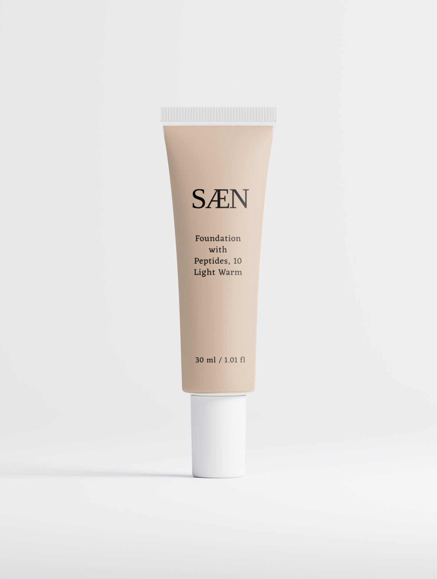 Selfnamed Foundation with Peptides in shade 10 Light Warm, creamy liquid makeup with a smooth finish and natural glow.