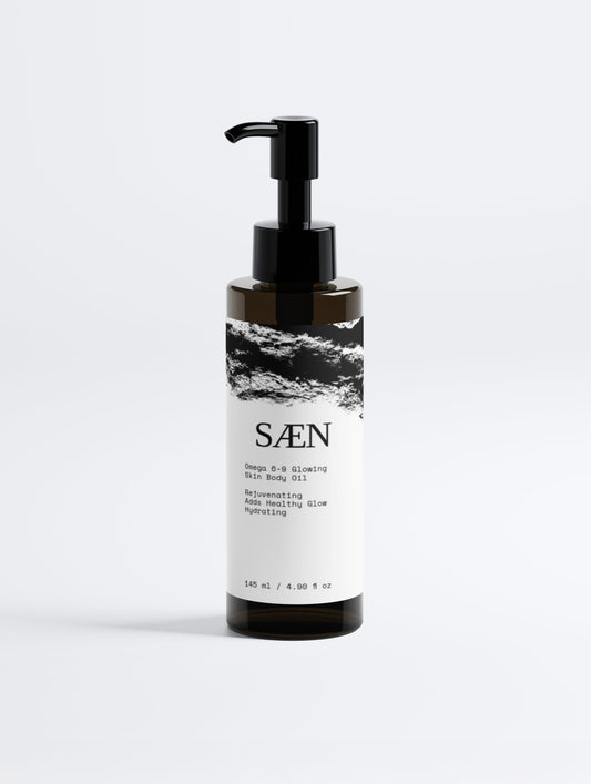 Selfnamed Omega 6-9 Glowing Skin Body Oil bottle with a sleek design and natural ingredients for radiant skin.
