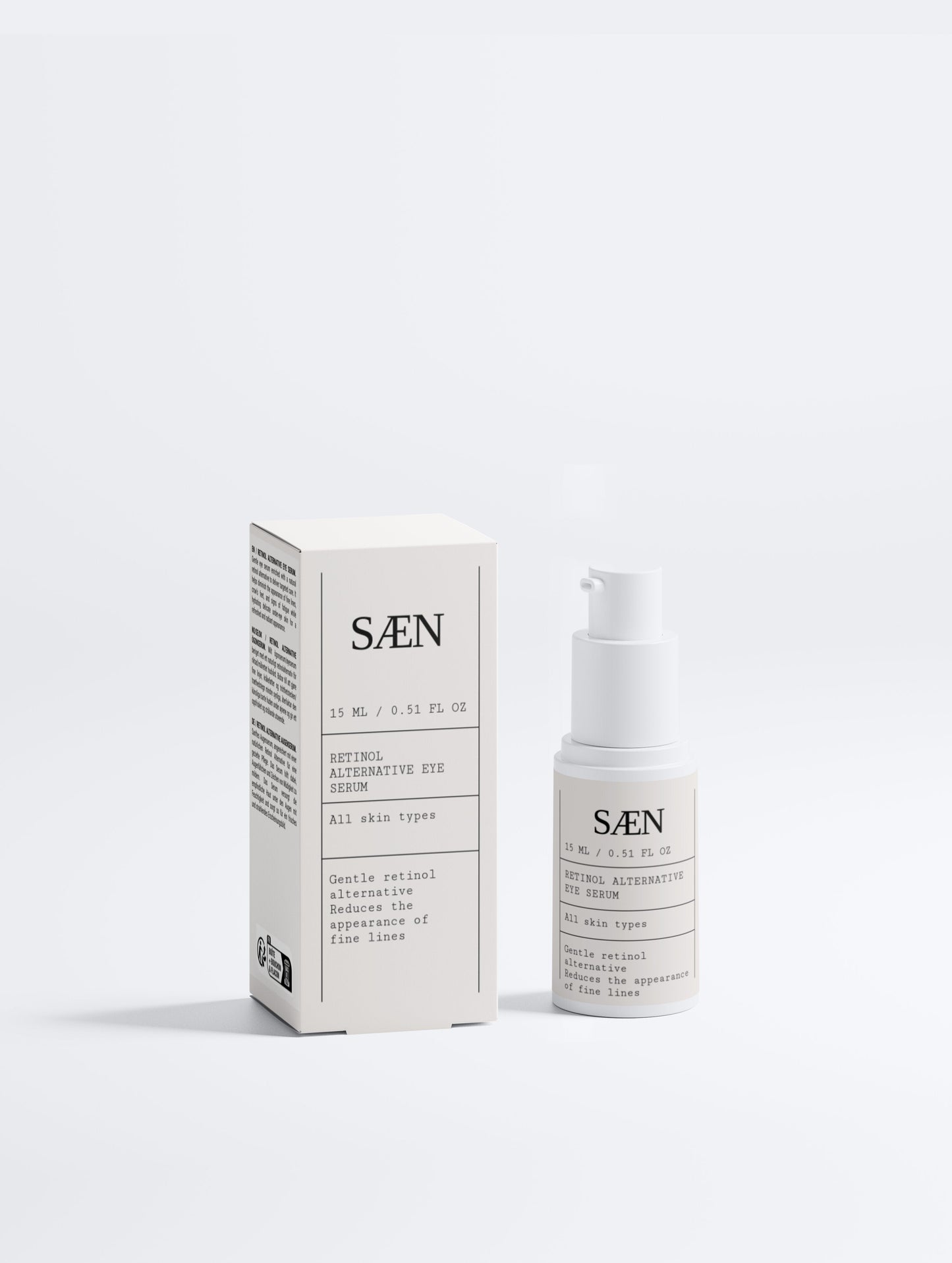 Selfnamed Retinol Alternative Eye Serum in a sleek bottle, designed to reduce puffiness and dark circles around the eyes.