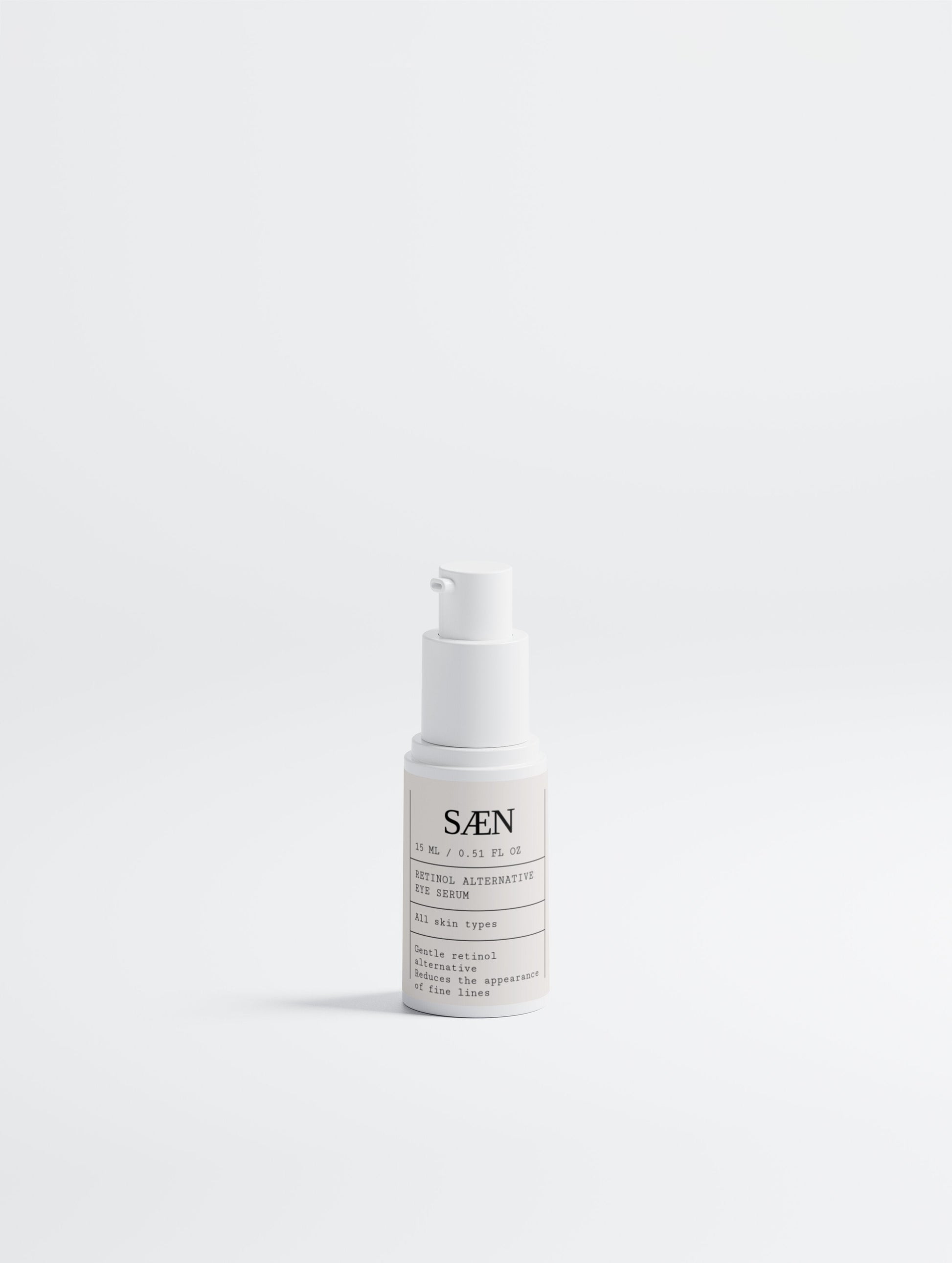 Selfnamed Retinol Alternative Eye Serum in a sleek bottle, designed to reduce fine lines and brighten the under-eye area.