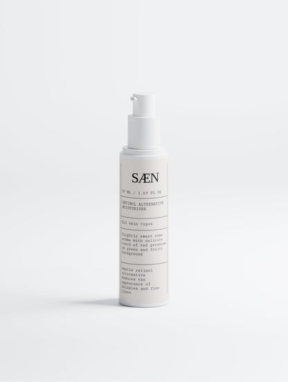 Selfnamed retinol alternative moisturizer in a sleek jar, showcasing a nourishing skincare product for smooth, hydrated skin.