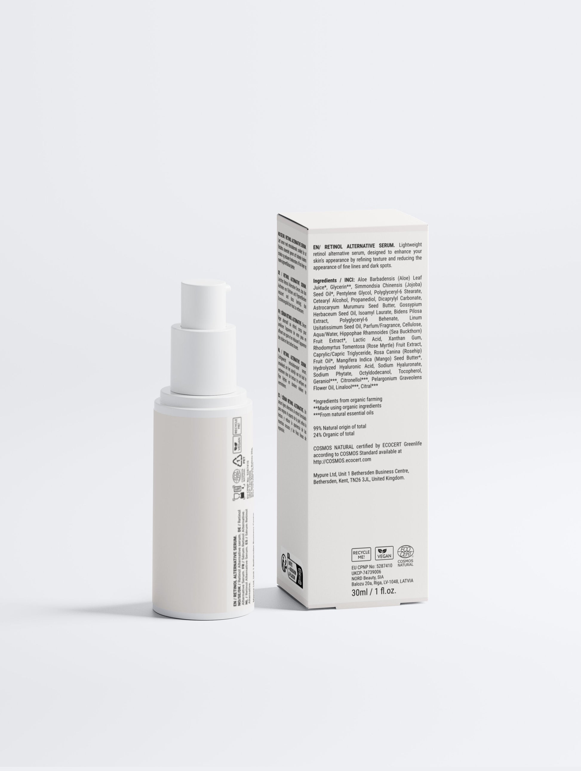 Selfnamed Retinol Alternative Serum in a sleek dropper bottle, showcasing a clear, lightweight skincare serum for anti-aging.