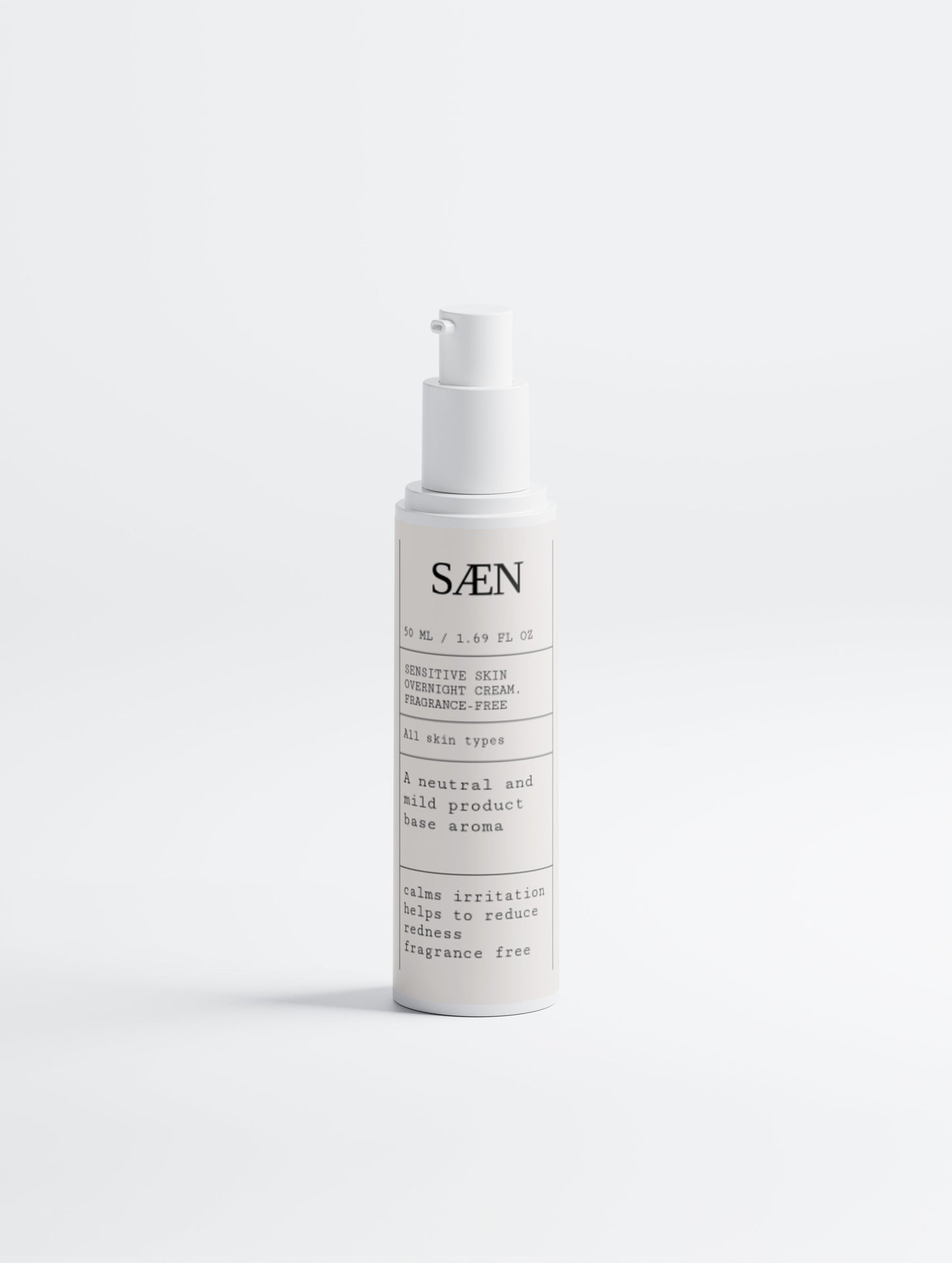 Fragrance-free Sensitive Skin Overnight Cream by Selfnamed in a jar, showing smooth, hydrating cream for gentle skin care.