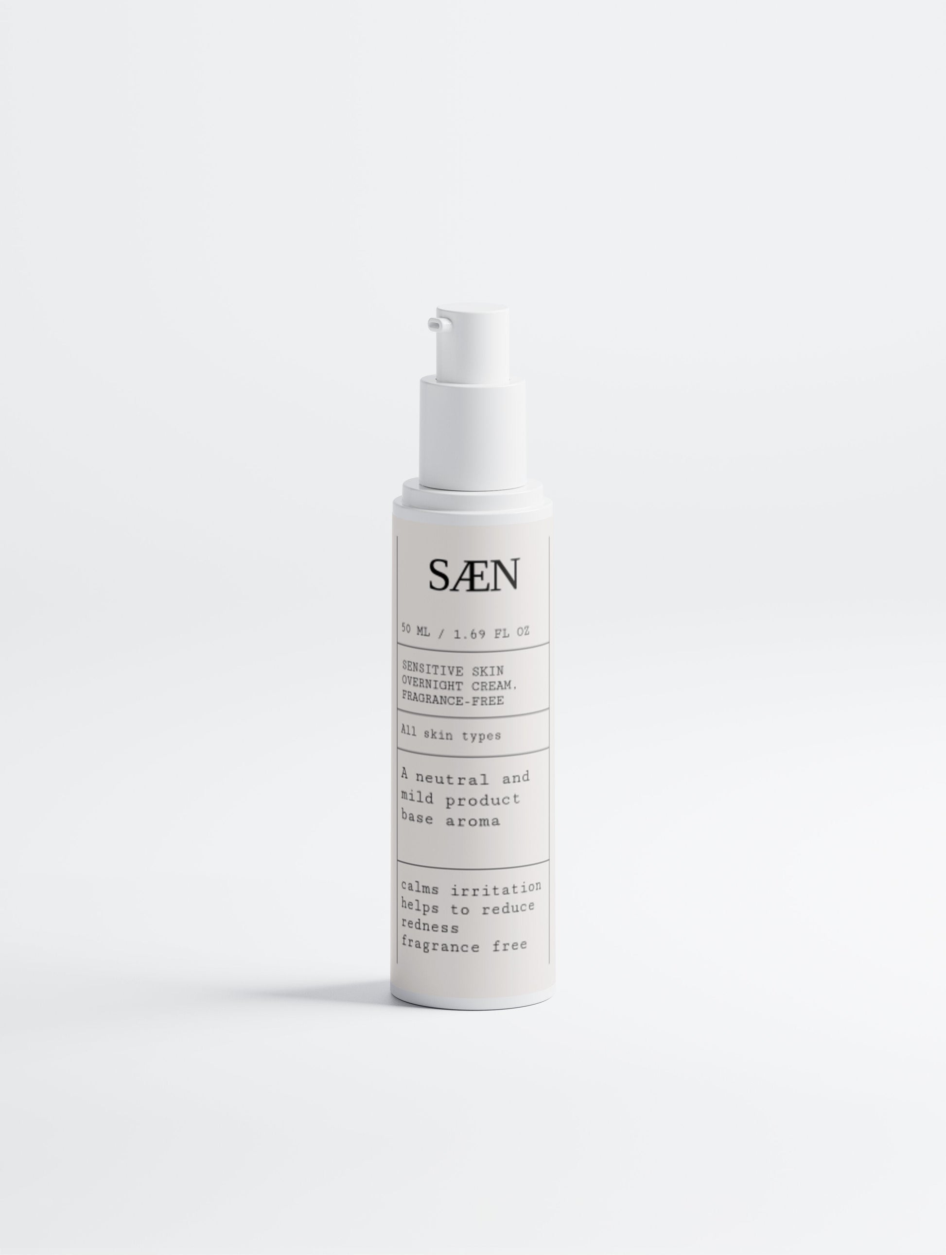 Fragrance-free Sensitive Skin Overnight Cream by Selfnamed in a jar, showing smooth, hydrating cream for gentle skin care.