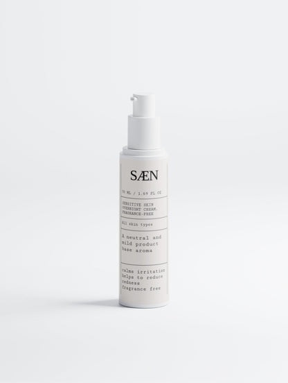 Fragrance-free Sensitive Skin Overnight Cream by Selfnamed in a jar, showing smooth, hydrating cream for gentle skin care.