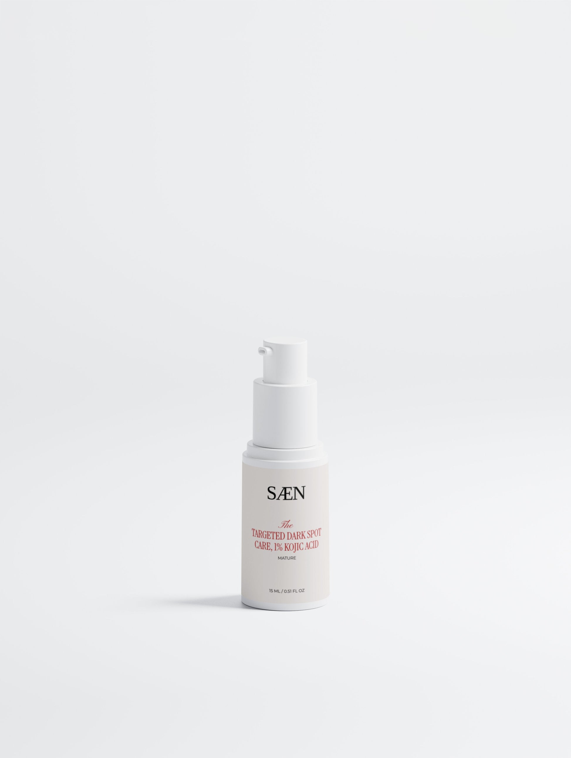 Selfnamed Targeted Dark Spot Care with 1% Kojic Acid, featuring a sleek tube and applicator for targeted skin treatment.